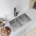 thumbnail image 4 of Stylish Undermount 30" Stainless Steel Double Bowl Kitchen Sink with 4 accs S-304XG, 4 of 11