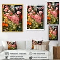 thumbnail image 4 of Designart "Enigmatic Pink and Green Garden Flowers IV" Abstract Framed Wall Art - Modern Pink Tachisme Living Room Framed Canvas Art, 4 of 6