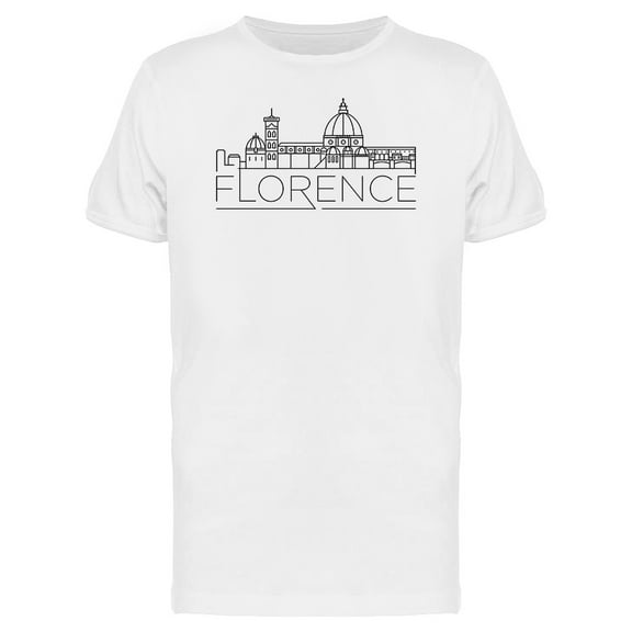 Florence City Skyline Landmark T-Shirt Men -Image by Shutterstock, Male XX-Large