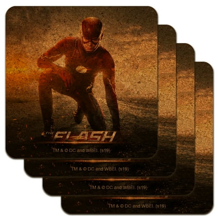 

The Flash TV Series Flash Kneeling Low Profile Novelty Cork Coaster Set