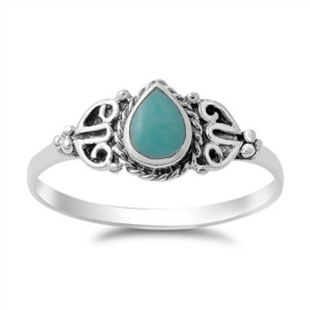 Jade Vintage Bands CHOOSE YOUR COLOR Vintage Celtic Simulated Turquoise Fashion Ring New .925 Sterling Silver Band ()