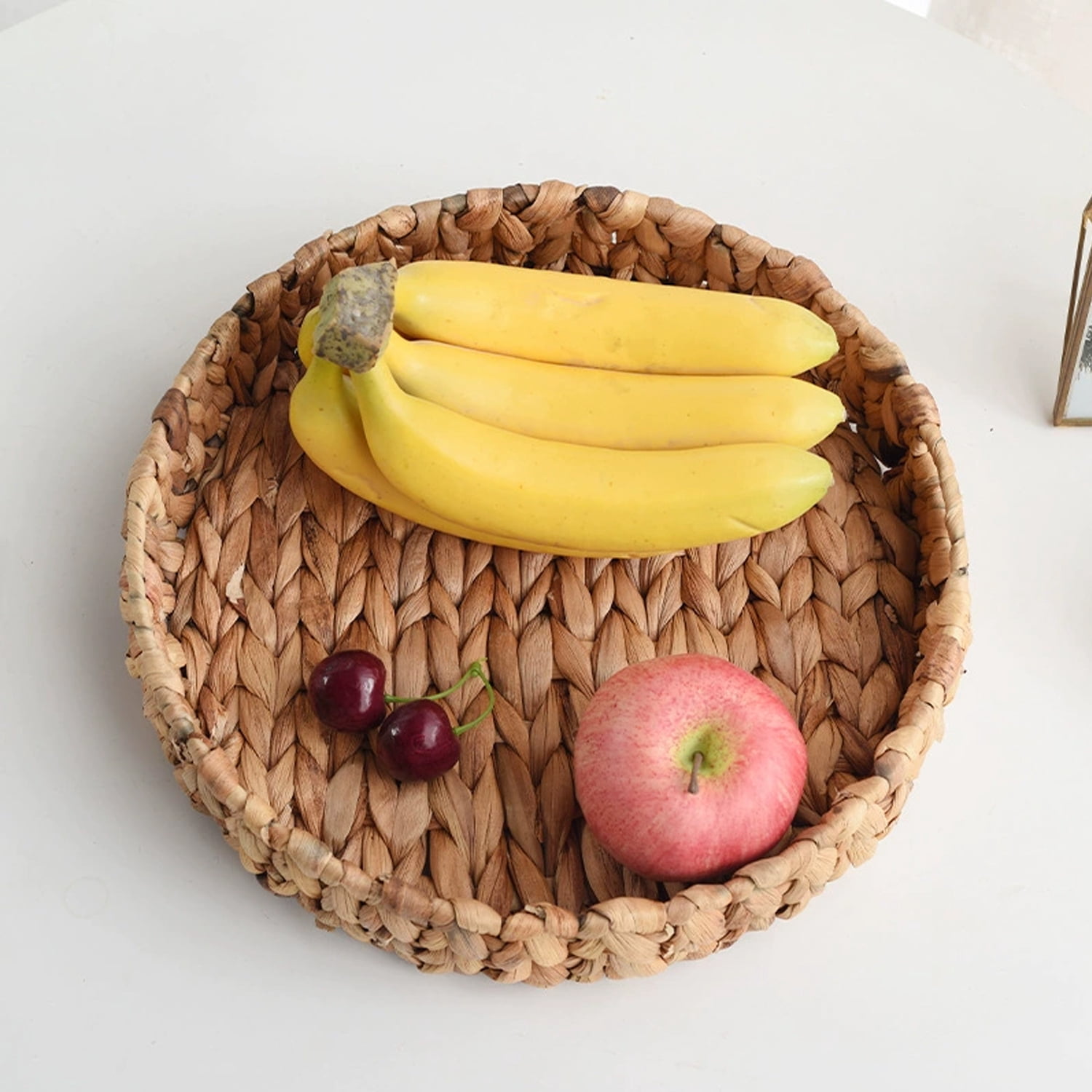 GoXteam Water Hyacinth Storage Baskets, Woven Hyacinth Storage Baskets, Laundry Water Hyacinth Basket for Organizing with Carrying Handles, Rattan Baskets for Shelves