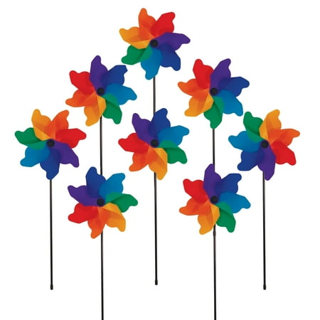 In the Breeze 2864 — Rainbow Poly Petal Pinwheel Spinners (8 PC assortment) — Colorful Toy or Garden Decoration price history on PriceWatchPro