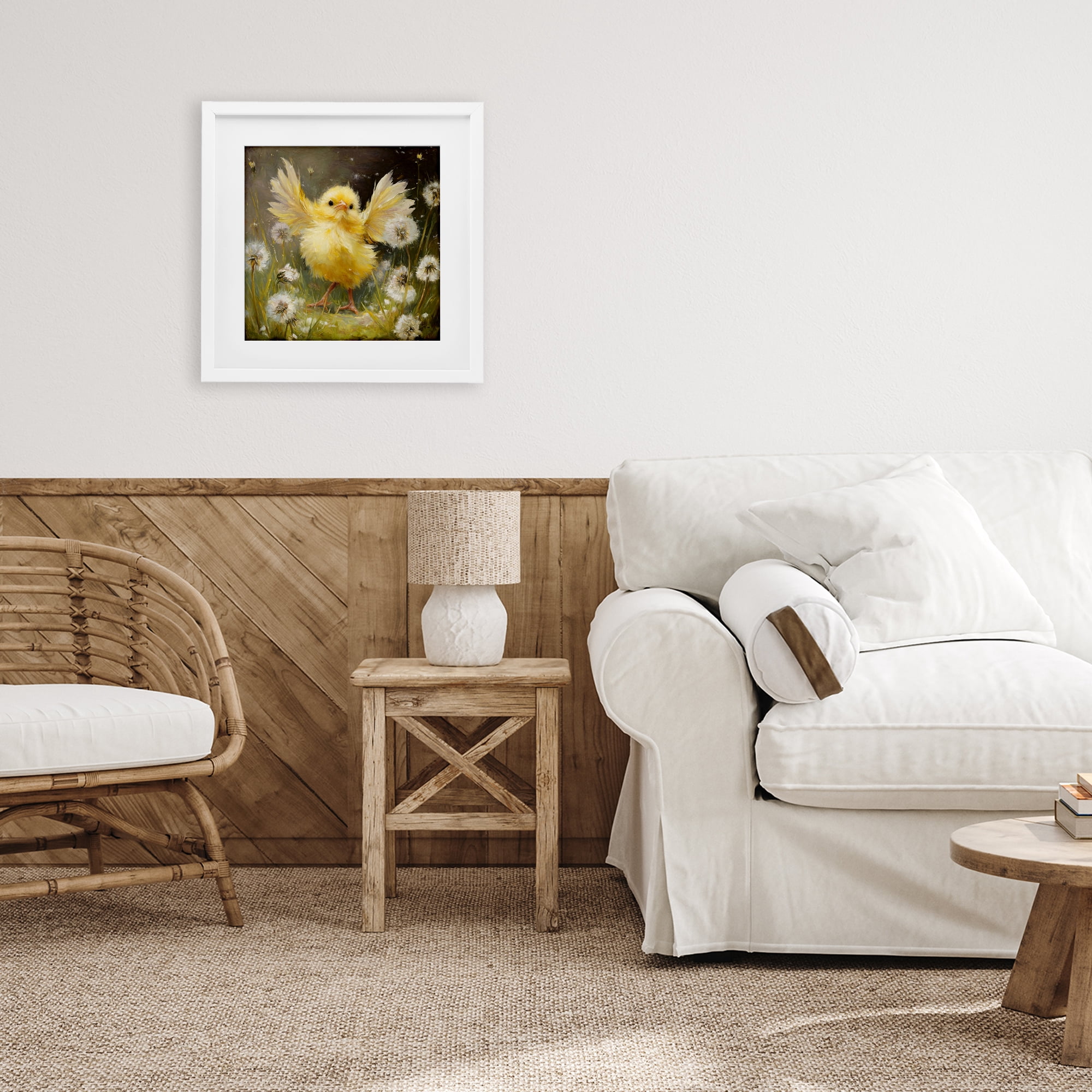 Stupell Industries Free As A Peep Chick White Framed Print Under Glass, design by Tina LeCour