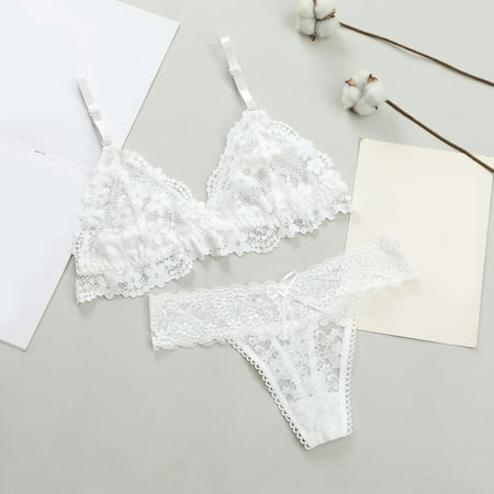 

〖TOTO〗Bra Brief Sets Ladies Deep V Seamless Lace Beautiful Back No Steel Ring No Bra Pad Bra Ladies Underwear Set