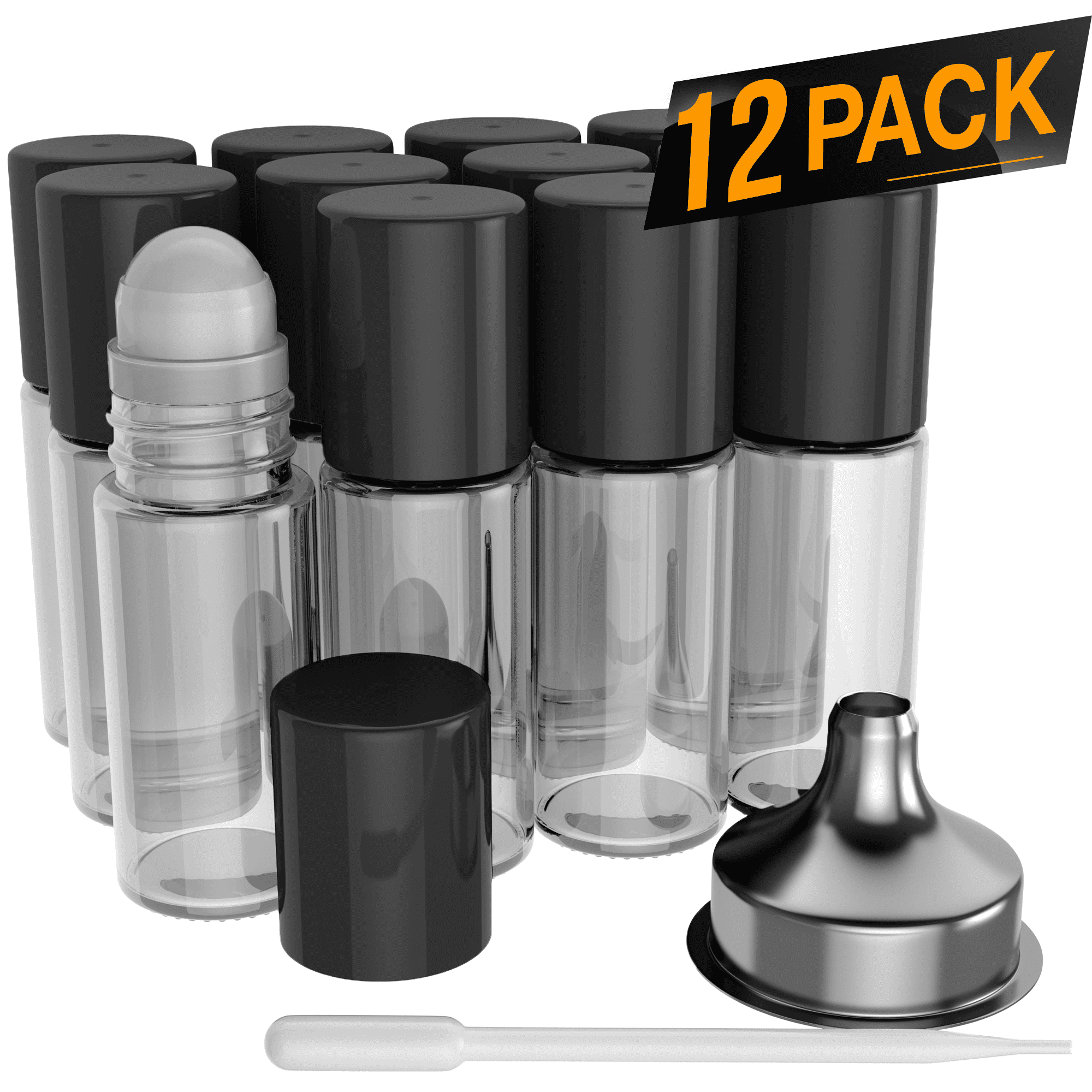 Nylea 12 Pack Essential Oil Roller Bottles [Plastic Roller Ball