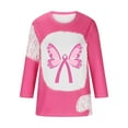 thumbnail image 4 of Alkepwun Breast Cancer Shirt for Women Pink Ribbon Inspirational Tops Butterfly Heart Graphic Tees Fighting Survivor Gifts 3/4 Sleeve Tops, 4 of 4