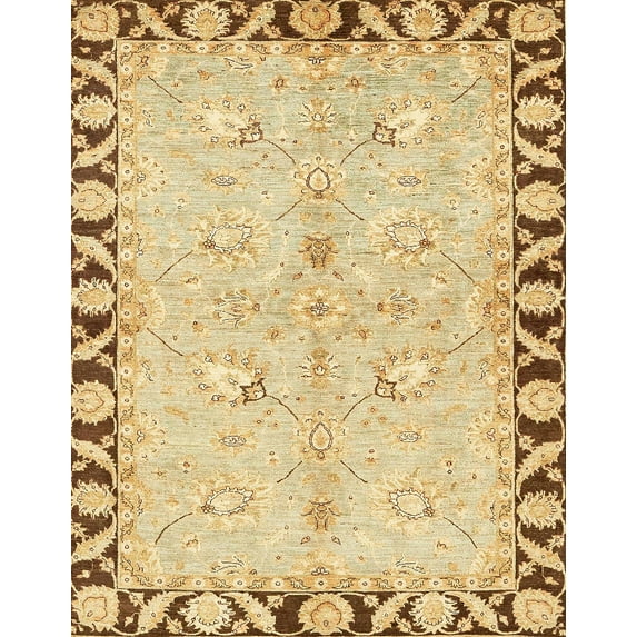 Ahgly Company Indoor Rectangle Abstract Cinnamon Brown Oriental Area Rugs, 8' x 12'