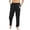 Black, variant on OSOLU Men All Season Fit Pant Casual Solid Color Feather Painting Cotton Linen Loose Plus Size Trouser Fashion Beach Pockets Pant Fashionable Classic Leisure Bottoms