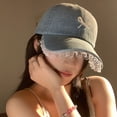 thumbnail image 5 of Casual Demin Color Lace Brim  Japanese Style Sun Hat Baseball Hat Sunshade Cap DARK BLUE, 5 of 7