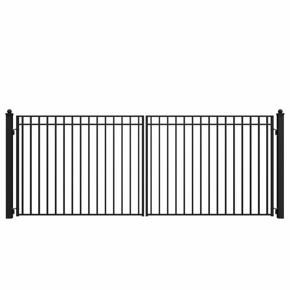 ALEKO Steel Dual Swing Black Driveway Gate Madrid Style 16 x 6 feet