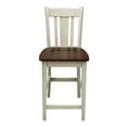 thumbnail image 3 of International Concepts 24" Wood Slat Back Counter Height Stool in Antiqued Almond/Espresso, 3 of 7