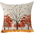 thumbnail image 1 of Housse de Coussin Décorative en Coton et Lin avec Feuilles d'Érable Dorées d'Automne et d'Automne pour la Famille, Cadeau Maison, 18x18 Pouces, 1 of 2