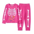 thumbnail image 2 of Elegyee Halloween Pajamas for Kids Skeleton Snug Fit Long Sleeve Top Pants PJs(2-10 Years), 2 of 4