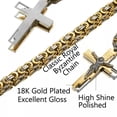 thumbnail image 5 of QQTDFG 6mm Flat Byzantine Chain Necklace For Men's Stainless Steel Jesus Cross Pendant-Silver Gold-24 inch Necklace, 5 of 6
