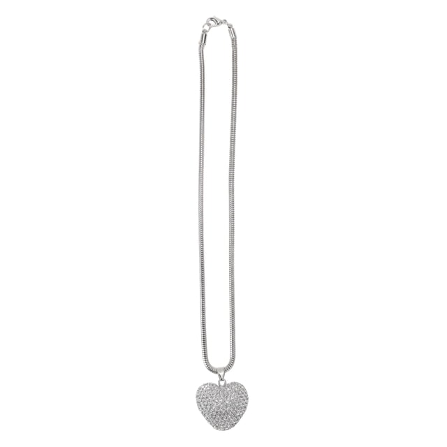 Accesorios de colgante para espejo retrovisor de coche de cristal artificial en forma de corazón, 1 Pcs, color blanco