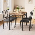 thumbnail image 4 of Kitchen Table and Chairs for 4, Dining Table Set for 4, Dining Room Table Set with 4 Upholstered Chairs, Rectangular Kitchen Table Set for Small Space, Apartment, Studio, Rustic Gray, 4 of 10