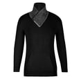 thumbnail image 4 of Birdeem Mode Hommes Décontracté Bouton Manches Longues Décontracté Col Roulé Chandail Blouse, 4 of 9