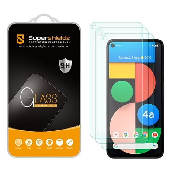 [3-Pack] Supershieldz for Google Pixel 4a 5G UW / Pixel 4a 5G Tempered Glass Screen Protector, Anti-Scratch, Anti-Fingerprint, Bubble Free