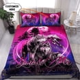 thumbnail image 1 of Custom Name Couple Wolf 3D All Over Printed Bedding Set, 1 of 3