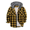 thumbnail image 2 of Men's Fashion Trend Checkered Hooded Sportswear, Casual Long Sleeve Sweatshirt, Street Style Top for Urban Outings, Christmas, Fall Winter, Stylish Daily Wear,Yellow,S, 2 of 5