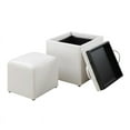 thumbnail image 2 of Designs4Comfort Park Avenue Single Ottoman with Stool in White Faux Leather, 2 of 6