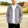 thumbnail image 2 of Edvintorg Boys Raincoat Casual Outdoor Workout Rain Jacket Long Sleeve Zip up Hooded Windbreaker with Pocket Teen Clothes Boys Size 12-19, 2 of 8