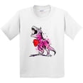 thumbnail image 3 of Inktastic Valentine's Day Graffiti T-rex with Heart Shaped Candy Box Youth T-Shirt, 3 of 5