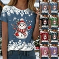 thumbnail image 5 of larppty Christmas Shirts Women Snowflake Snowman Christmas Tshirt Funny Merry Xmas Graphic Tee Tops (Grey, XL), 5 of 9