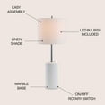 thumbnail image 4 of JONATHAN Y Aksel 25.5" Marble LED Table Lamp, White/Chrome, JYL2007A, 4 of 8