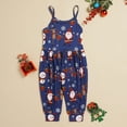 thumbnail image 3 of JAHH 2024 Jumpsuit for Kids Toddler Girls Christmas Sleeveless Cartoon Prints Romper Jumpsuit with Pocket Clothes for Autumn Winter Fashion Casual Soft Comfortable (18-24 Months,Dark Blue), 3 of 5