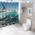 thumbnail image 7 of Shiartex Bird Ocean Quick-Drying Shower Curtain Set with Hooks for Bathroom Decoration, 100% Polyester Fabric, Waterproof Shower Curtain Set 36x72, 7 of 7