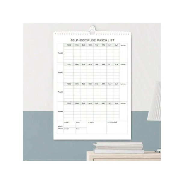 1pc Weekly Plan Wall Calendar To Fill In Good Habits Cultivation 21 Days Self-Discipline Card Working Monthly Plan