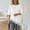 White, variant on Women's Casual Solid Color Crew Neck T-Shirt – Asymmetrical Splicing Lace Hem, Loose Fit Short Sleeve Blouse Black，XL
