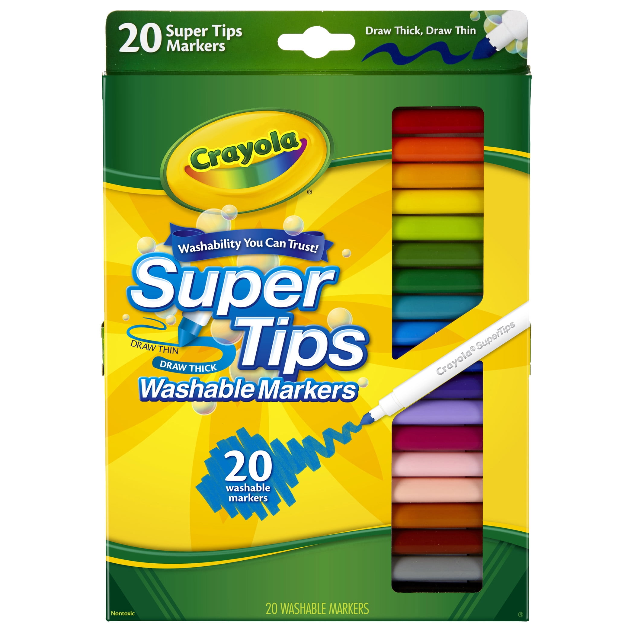 Crayola Washable Super Tips Markers, 20 Per Box, 6 Boxes