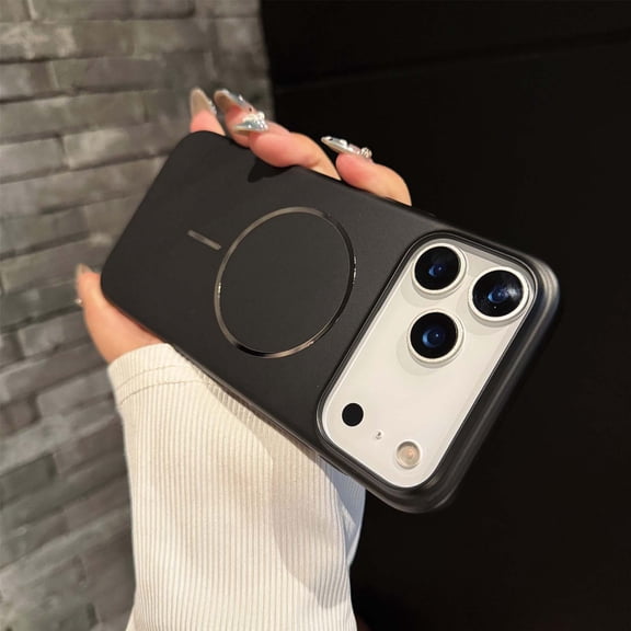 Designed for iPhone 17 Pro Magnetic Phone Case,Anti-Fingerprint Matte Skin Feel Back,Compatible with Mag-Safe,Ultra Slim Hard PC Shockproof Anti-fall Anti-Scratch Phone Case,Black