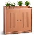 thumbnail image 2 of Ktaxon Brown PVC Outdoor Storage Cabinet, Weatherproof Patio Tool Organizer with Shelves for Garden Yard, 2 of 15