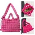 thumbnail image 3 of Bolso Hinchado Hombro Plisado Con Burbujas Popular Mochila Escolar Acolchada Gran Capacidad para Estudiantes F (rosa) Rojo, 3 of 9