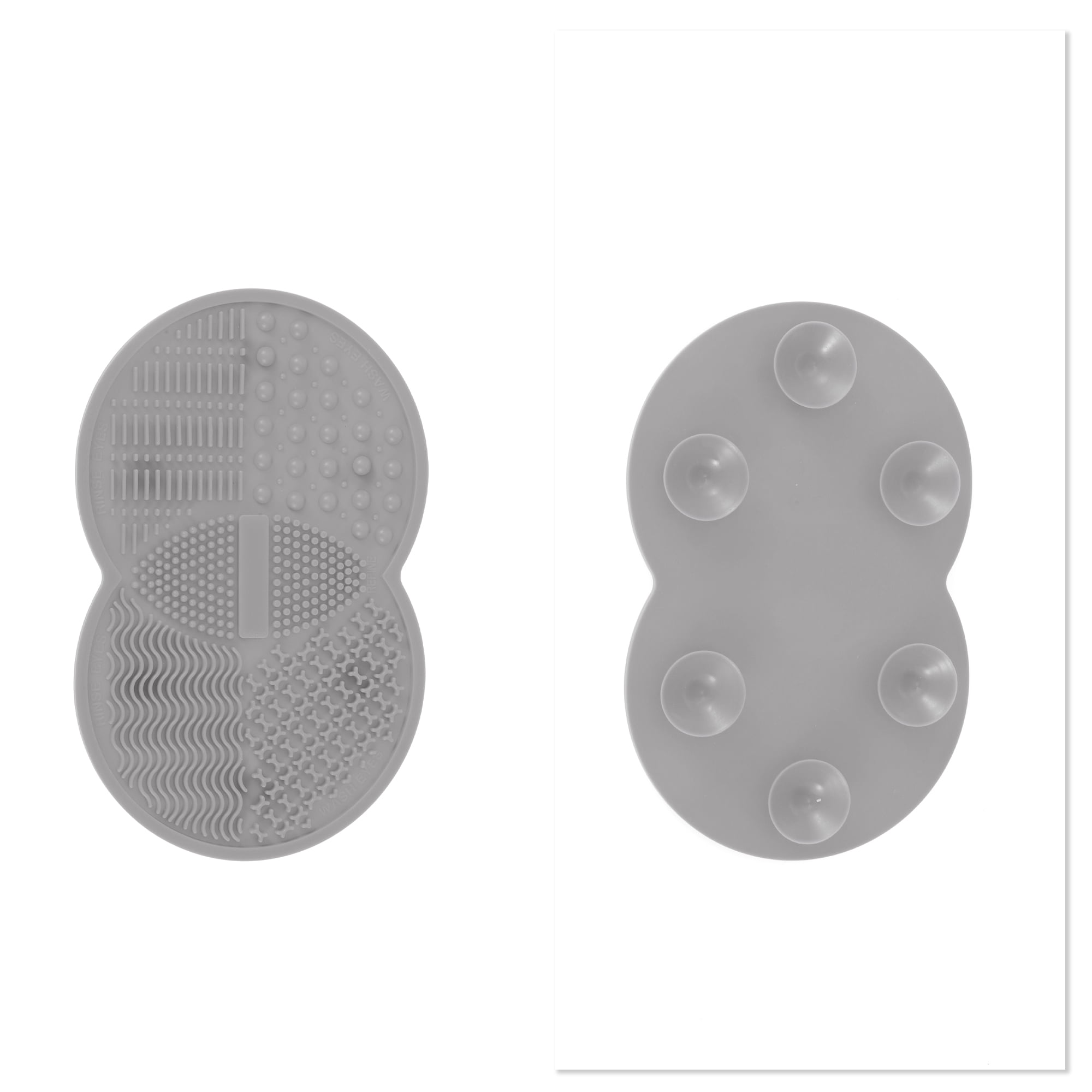 Unique Bargains 1Pc Durable Double Circle Shape Makeup Sponge Brush Cleaner Gray