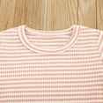 thumbnail image 2 of Vedolay Two Piece Shorts Sets For Girl Girls Shorts Set Short Sleeve Striped Tops and Shorts with Pockets 2 Pcs Outfits,Pink 5-6 Years, 2 of 4