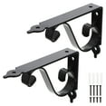 thumbnail image 3 of 2 Pieces Pallet Bracket Wall Shelves Shelf Brackets Corbels Black, 3 of 8