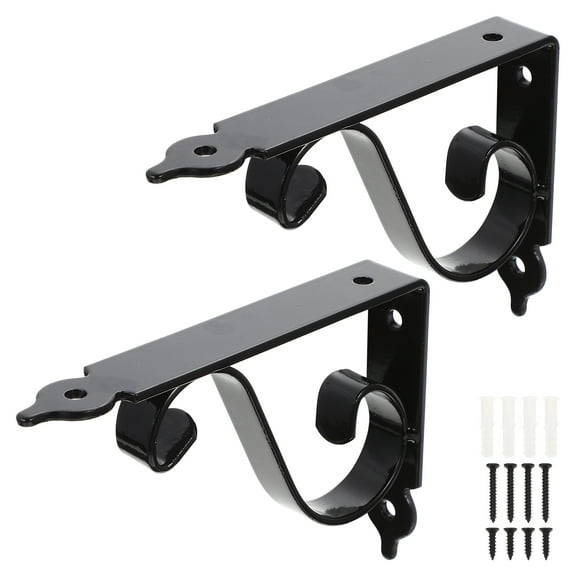 2 Sets Wall Shelf Support Bracket Iron Brackets Curtain Hardware
