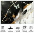 thumbnail image 7 of Washable Area Rug, Marble Feathers Butterflies Print Accent Floor Carpet For Dining Room Office Home, Black Soft Low-Pile Non-Slip Rugs For Living Bedroom Rug, 7 of 7