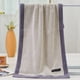 thumbnail image 5 of Juego de toallas de baño de algodón para hombre | Juego de 2 piezas de toallita absorbente suave y espesa y toalla de baño grande | Diseño de rayas marrones | Tejido de secado rápido y respetuoso, 5 of 5