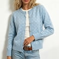 thumbnail image 2 of GEWSEY Women's Polka Dot Cardigan Oversized Open Front Sweater Button Down Knit Outerwear Cozy Sweaters Fall Winter Trendy Cute Teacher Cardigans (Sky Blue, L), 2 of 6