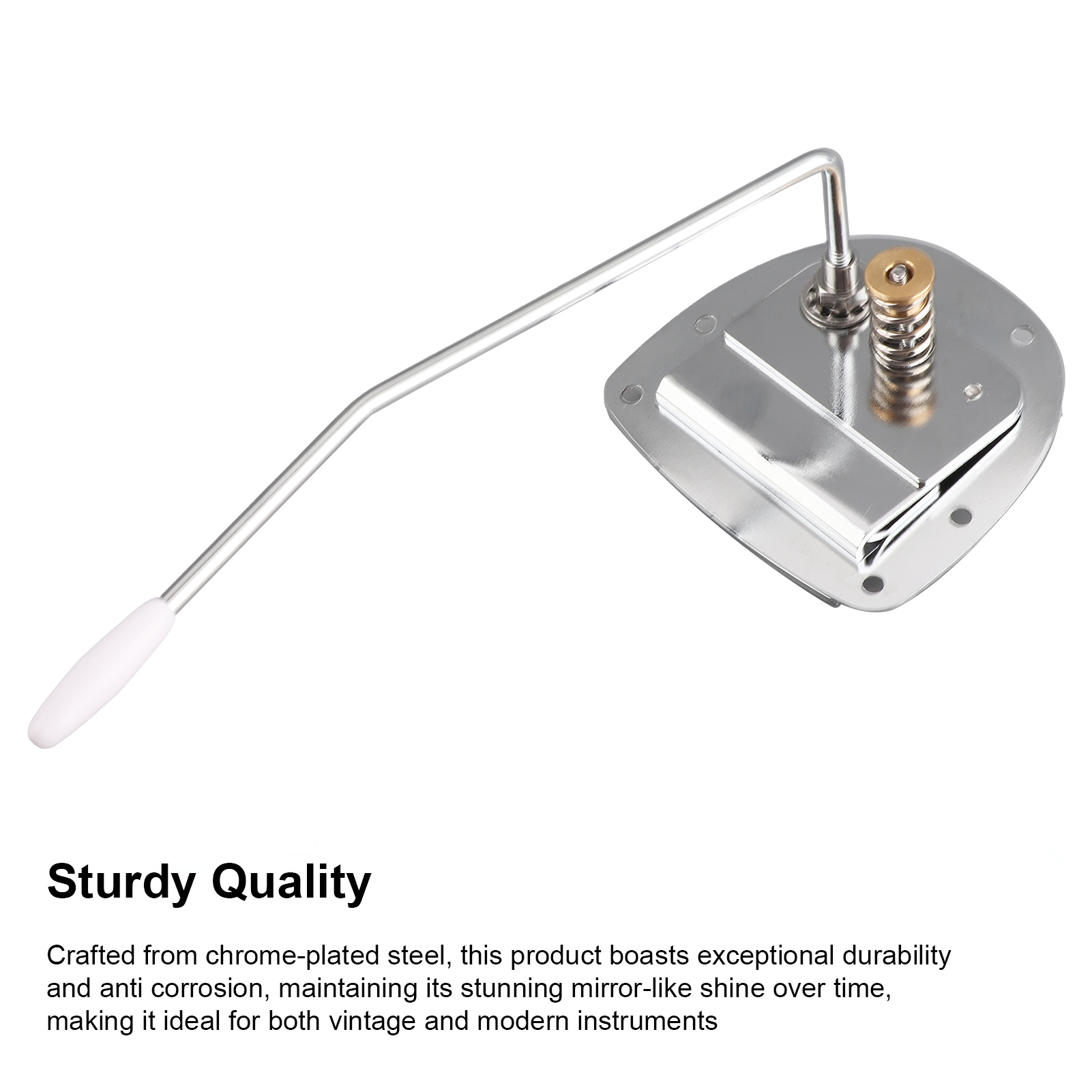 YAHHU Zinc Alloy Tremolo Bridge Vibrato Tailpiece Set for Electric Guitar, Silver Replacement Parts with Screws and Arm (6.3 inches / 16 cm)