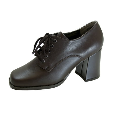 PEERAGE Ember Women's Wide Width Leather High-Heel Oxford Pumps BROWN 10