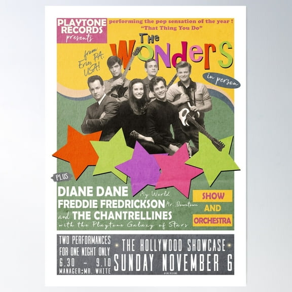 The Wonders From 'That Thing You Do' Poster Wall Art, Modern Wall Decor For Living Room Bedroom, 16x24 UNFRAMED