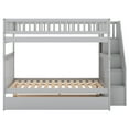 thumbnail image 5 of EUROCO Full over Full Bunk Bed with Twin Trundle Bed and Storage Shelves for Kids, Three Beds with Storage for Kids Teens Adults, Gray, 5 of 14