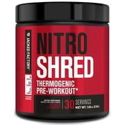 NITROSURGE Shred Pre Workout Supplement - Energy Booster, Instant Strength Gains, Sharp Focus, Powerful Pumps - Nitric Oxide Booster & PreWorkout Powder - 30Sv, Black Cherry